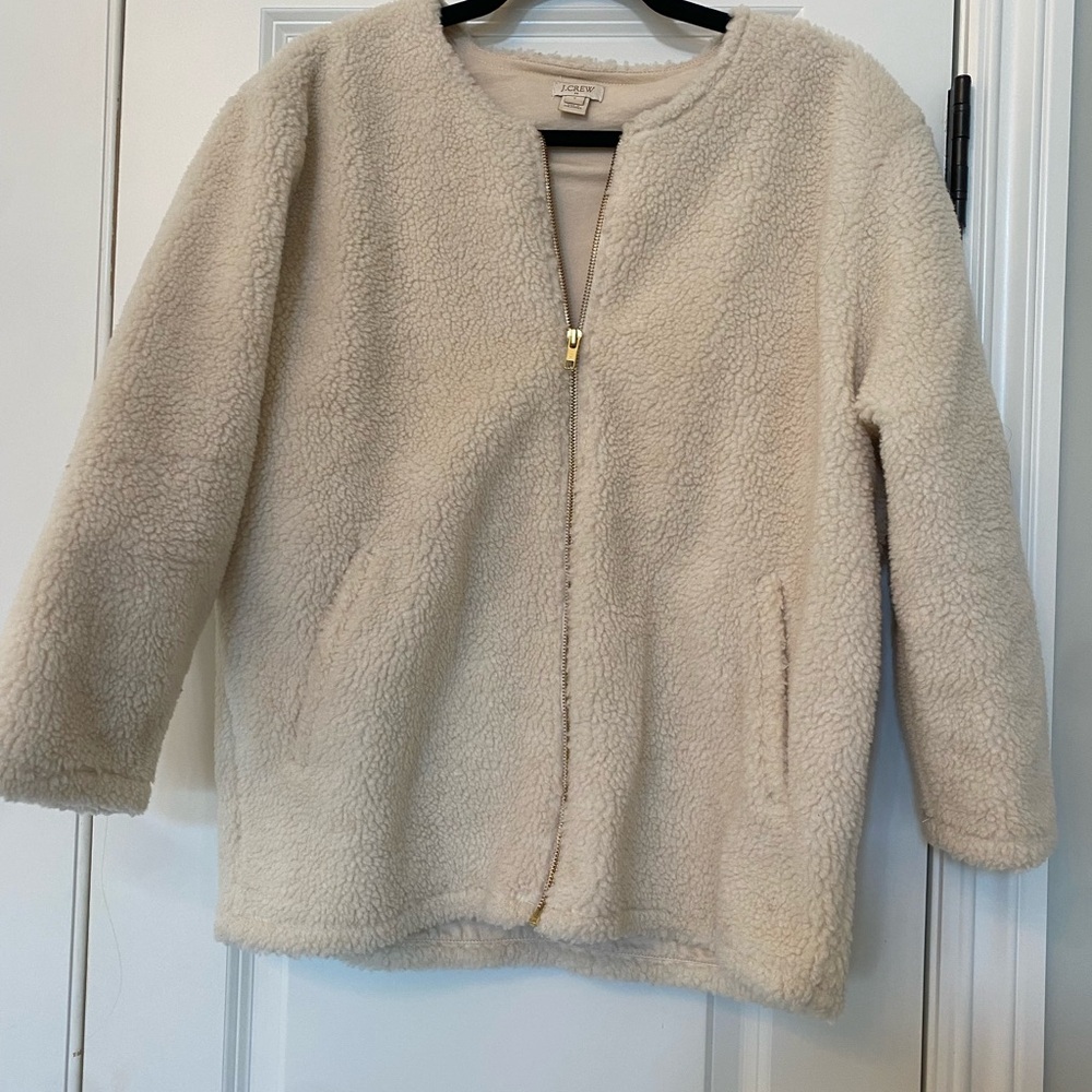 J. Crew Cozy Cream Sherpa Jacket